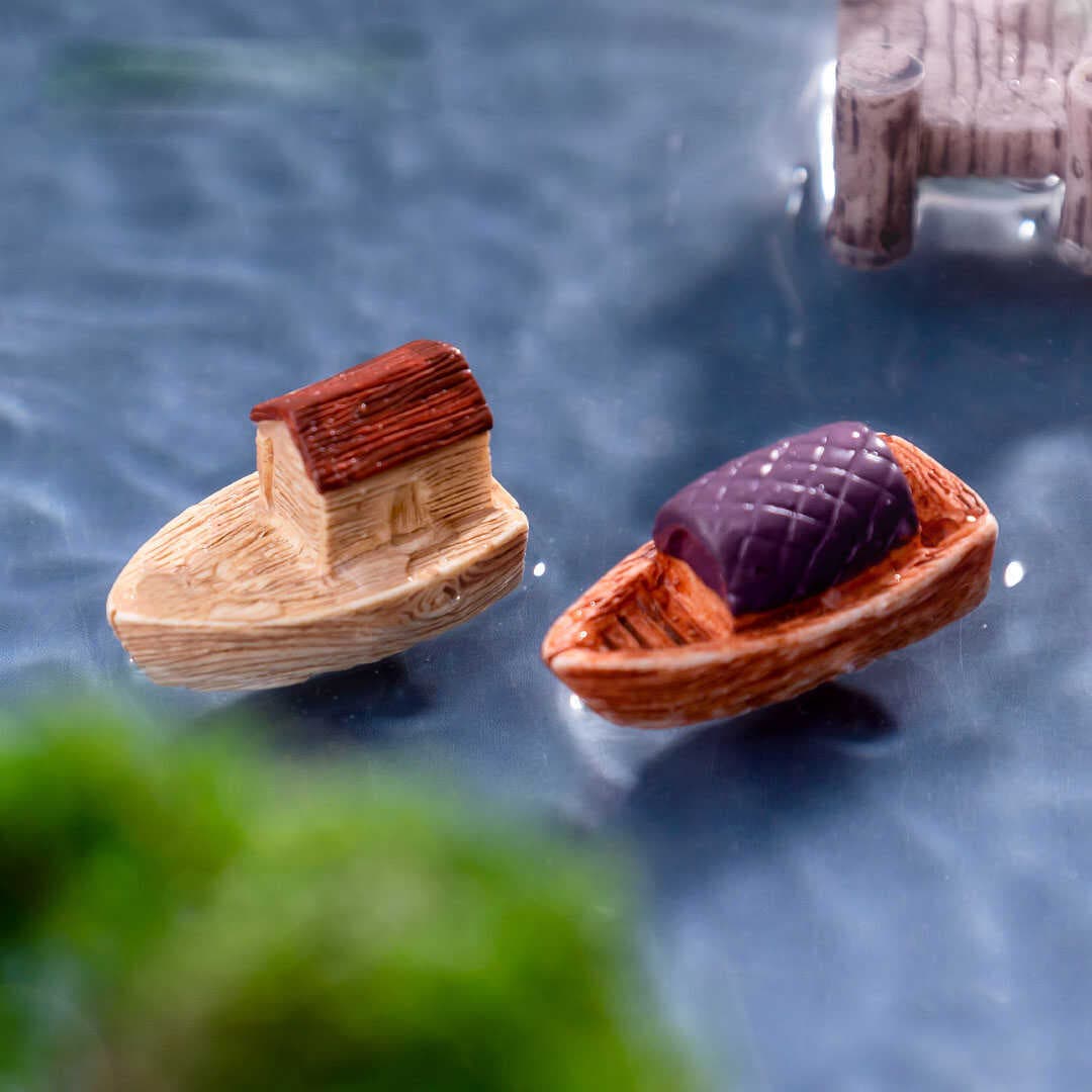 Micro-landscape creative Chinese-style Jiangnan boat aquarium fish tank landscaping diy decoration hanging accessories mini small ornaments 4