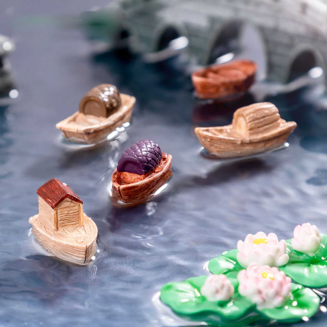 Micro-landscape creative Chinese-style Jiangnan boat aquarium fish tank landscaping diy decoration hanging accessories mini small ornaments 1