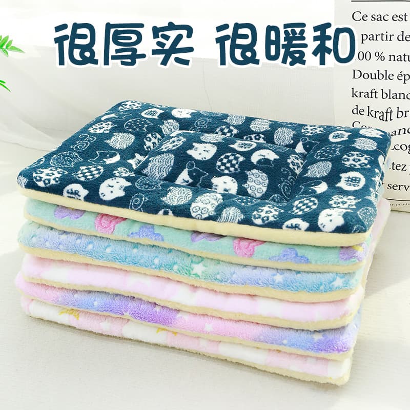 Cat thickened mat sleeping mat dog autumn and winter style blanket kennel cat mat warm pet cotton mat deep sleep floor mat 2