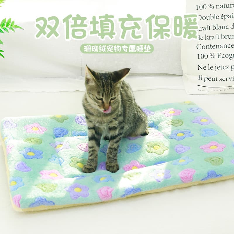 Cat thickened mat sleeping mat dog autumn and winter style blanket kennel cat mat warm pet cotton mat deep sleep floor mat 3