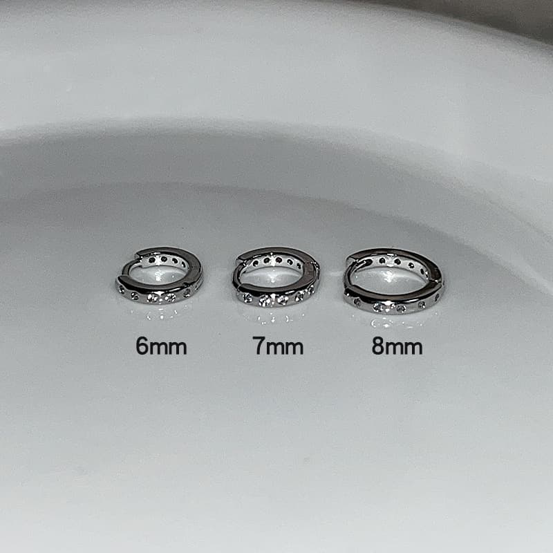Mini zircon small earrings, basic style, stacked ear bone rings, versatile and exquisite ear bone edge ear buckles 1