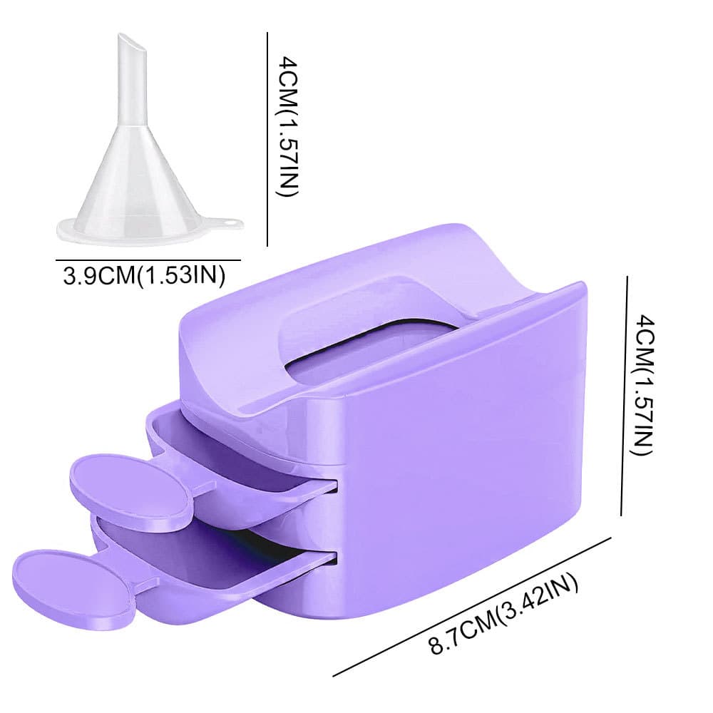 New manicure powder recycling box tool loose powder sequin micro diamond magic mirror powder wool crushed diamond powder storage set 5