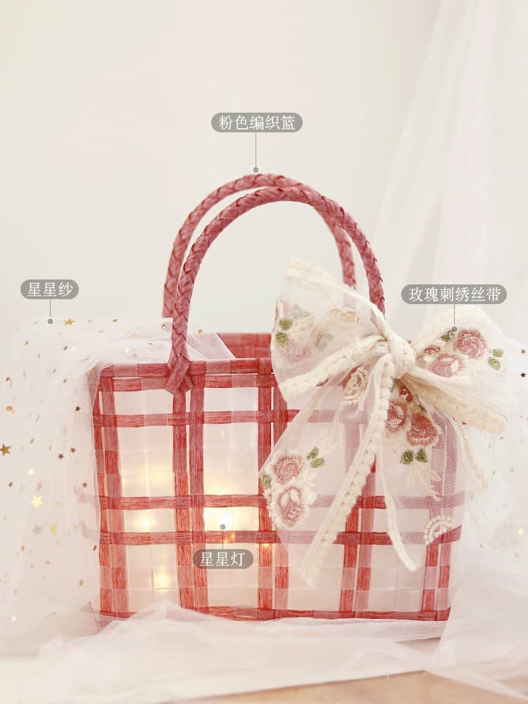 Souvenir female bridesmaid gift box girl heart high-end ins birthday gift box Mother's Day empty box basket handbag 7