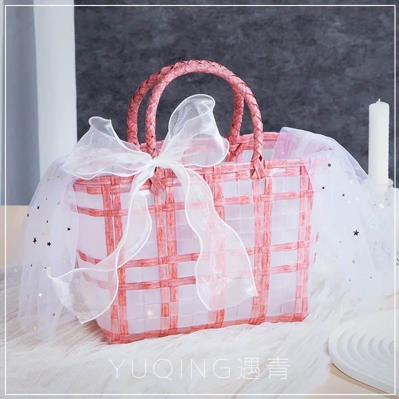 Souvenir female bridesmaid gift box girl heart high-end ins birthday gift box Mother's Day empty box basket handbag 10