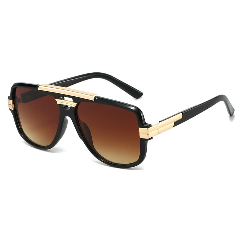 Cross-border European and American trend of the same new style square frame retro square sunglasses fashionable men's glasses metal sunglasses 2