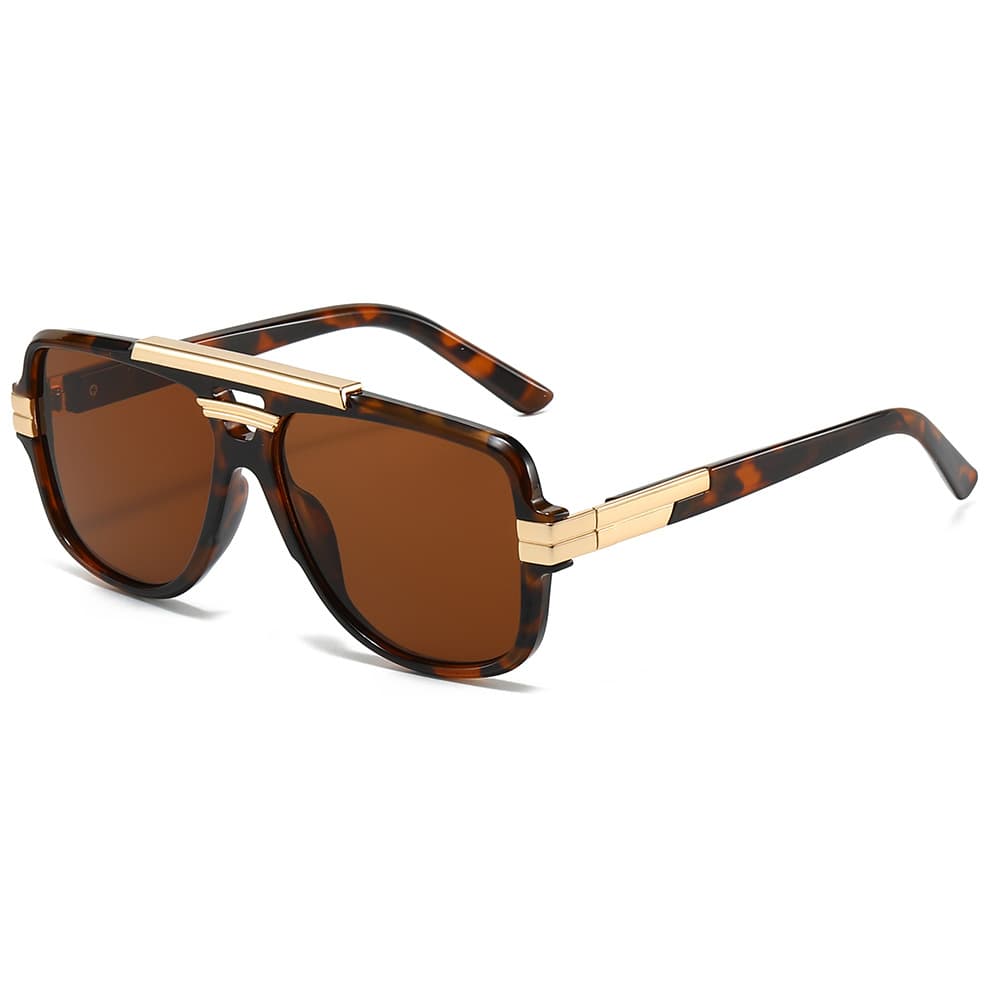 Cross-border European and American trend of the same new style square frame retro square sunglasses fashionable men's glasses metal sunglasses 3
