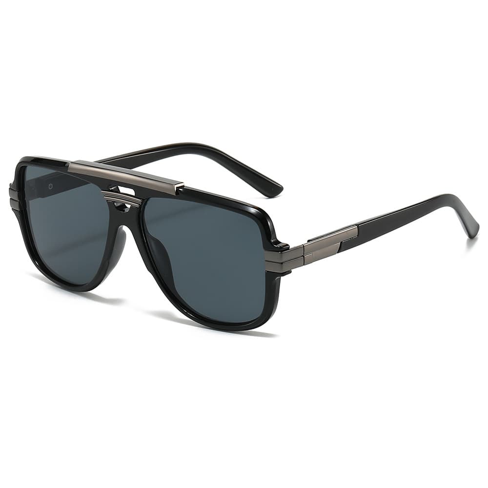Cross-border European and American trend of the same new style square frame retro square sunglasses fashionable men's glasses metal sunglasses 8