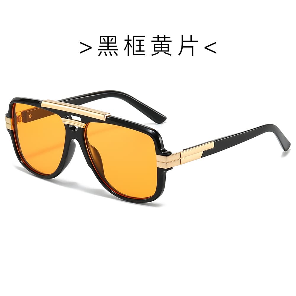 Cross-border European and American trend of the same new style square frame retro square sunglasses fashionable men's glasses metal sunglasses 10