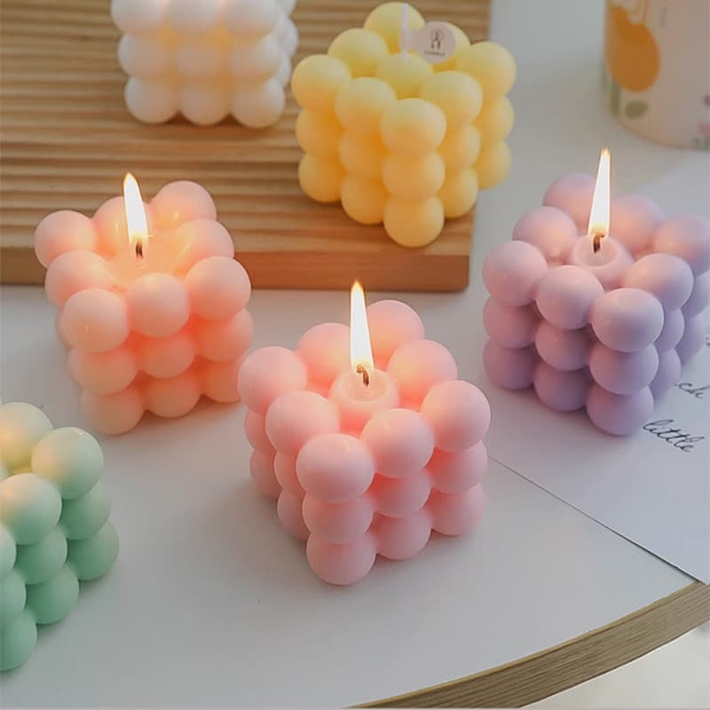 Souvenir scented candle Rubik's cube shape wedding bridesmaid groomsmen niche high-end appearance ornaments soy wax 1