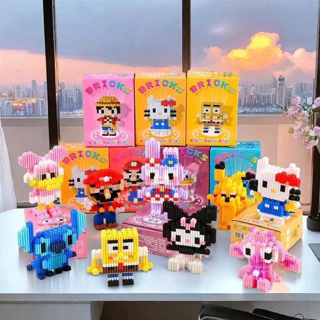 Tiny particle building blocks toys children's educational puzzles ornaments handmade creative cartoon gifts birthday blind boxes wholesale 6