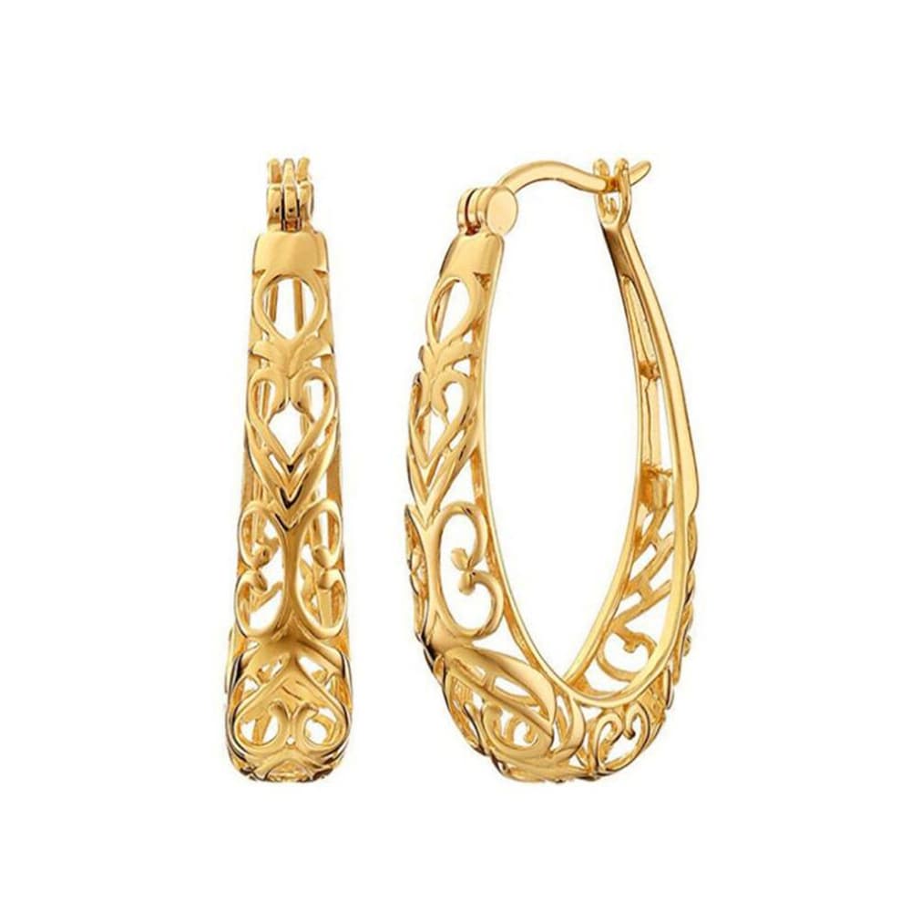 Cross-border hot selling hollow flower-shaped earrings European and American style exaggerated retro ear clips and ear buckles jewelry manufacturers wholesale 1