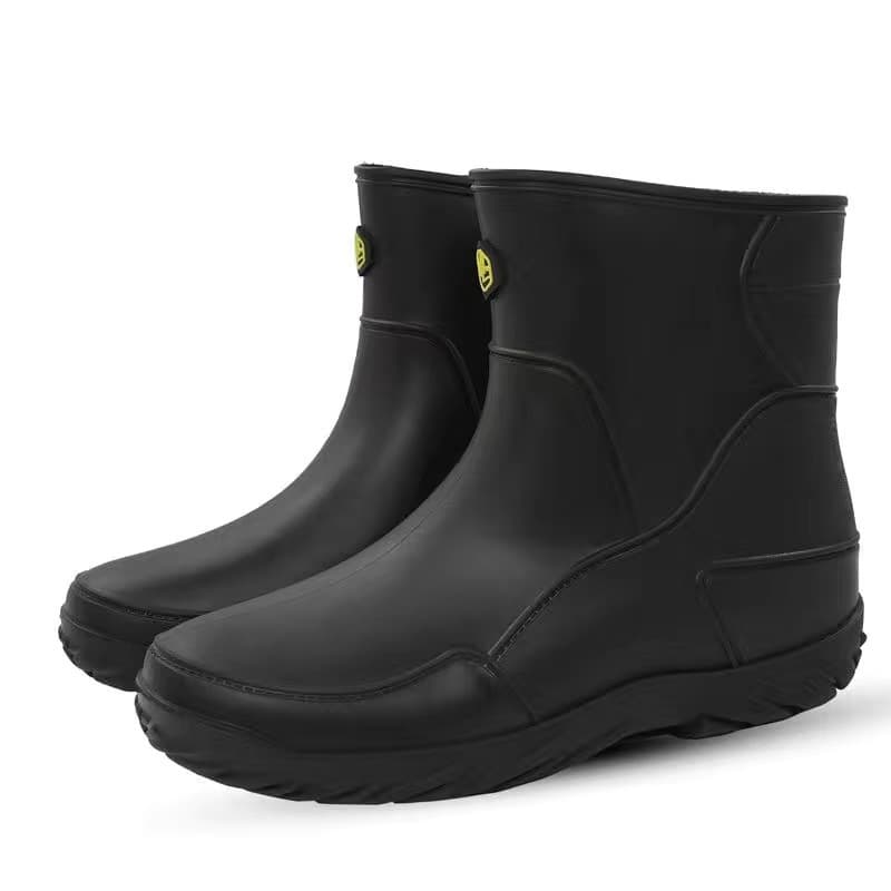Waterproof fashionable men's rain boots rain boots water shoes short tube car wash non-slip waterproof rubber shoes Korean style 5