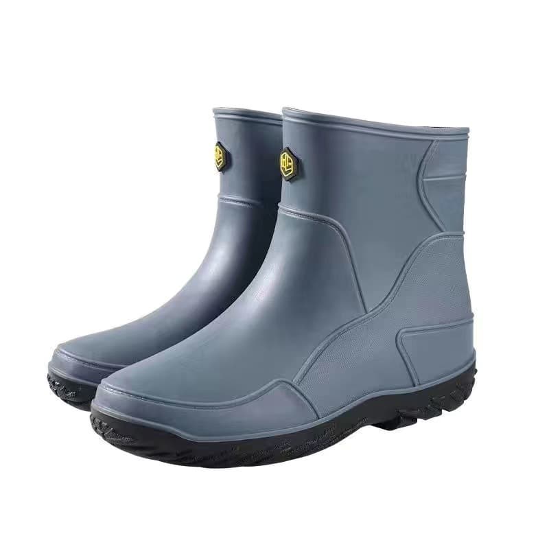 Waterproof fashionable men's rain boots rain boots water shoes short tube car wash non-slip waterproof rubber shoes Korean style 8