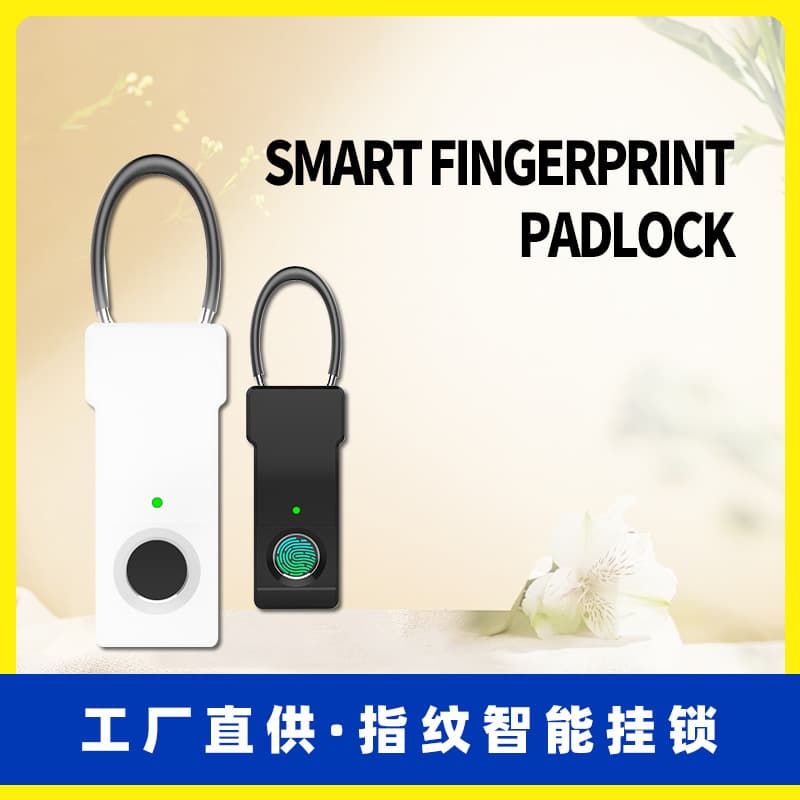 Smart Fingerprint Padlock Steel Wire Backpack Luggage Bag Electronic Lock Foreign Trade Cross-Border Electric Vehicle Basket Door Helmet Lock 2