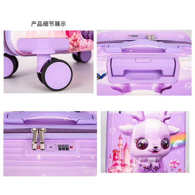 New children's suitcase boarding case large capacity cartoon suit trolley case wholesale stowable suitcase backpack 3