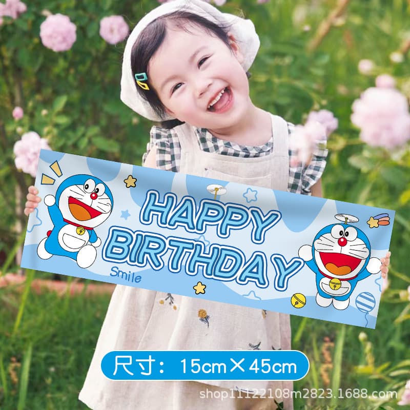 Happy Birthday Banner Holding Ritual Boy and Girl Scene Layout Decoration Party Atmosphere Photo Props 8
