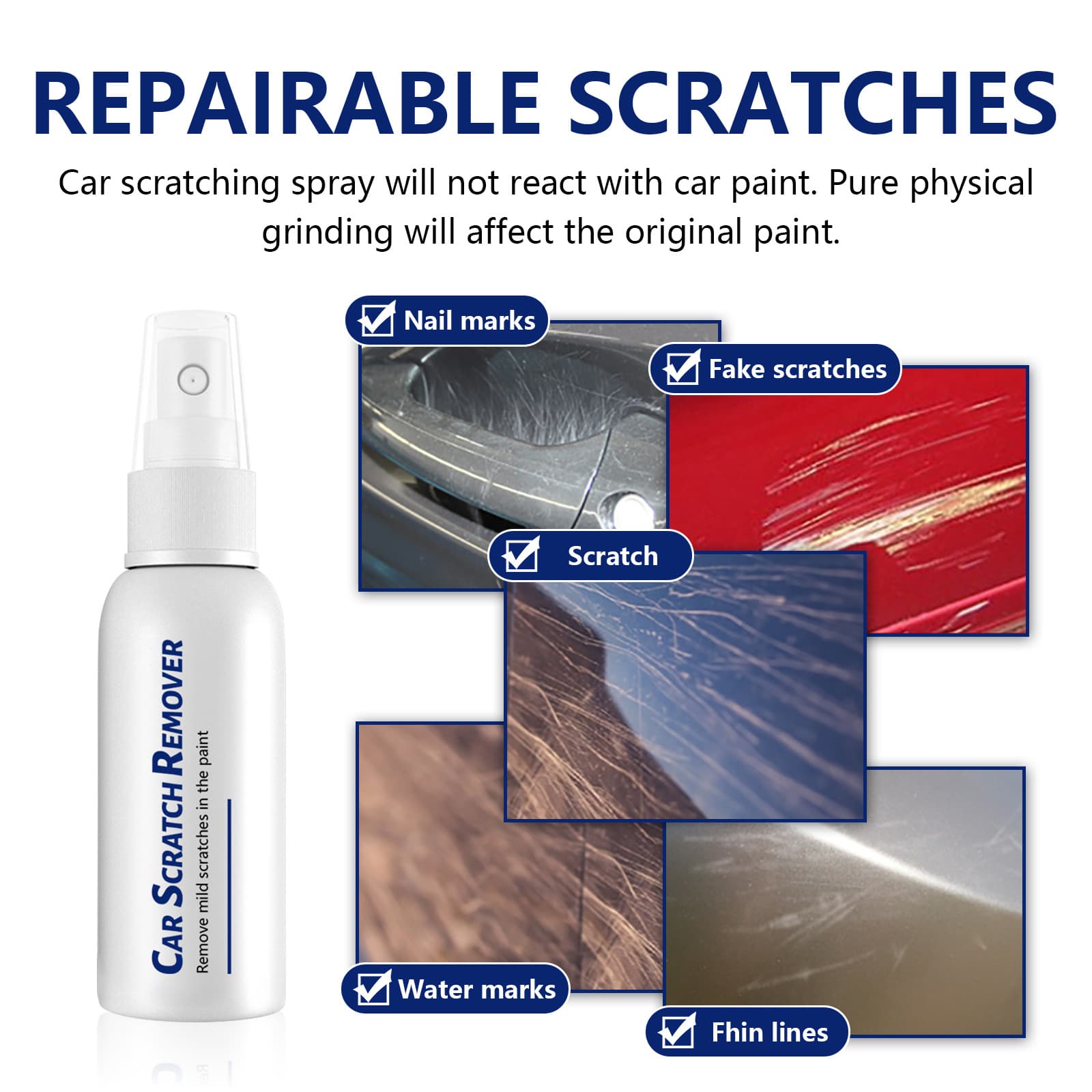 Cross-border spot car scratch spray car paint renovation polishing touch-up cleaning care spray 60ml 4