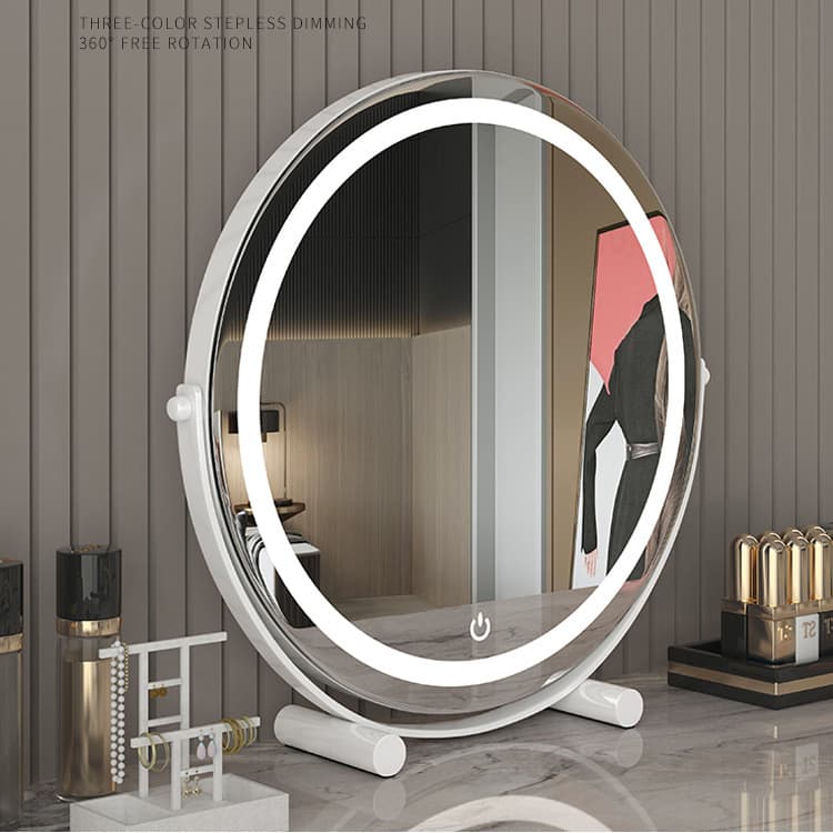 Makeup mirror desktop desktop beauty mirror rotatable internet celebrity smart mirror with light vanity mirror led light vanity 4