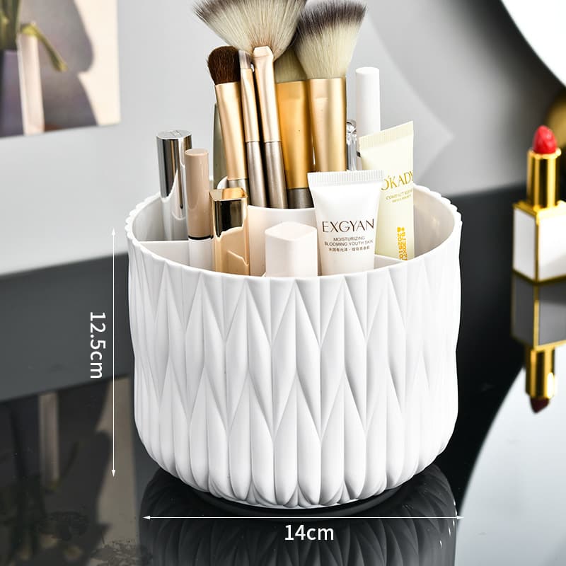 Pen holder, student office, remote control, key, entrance coffee table, dresser, compartments, rotatable makeup brush storage bucket 8