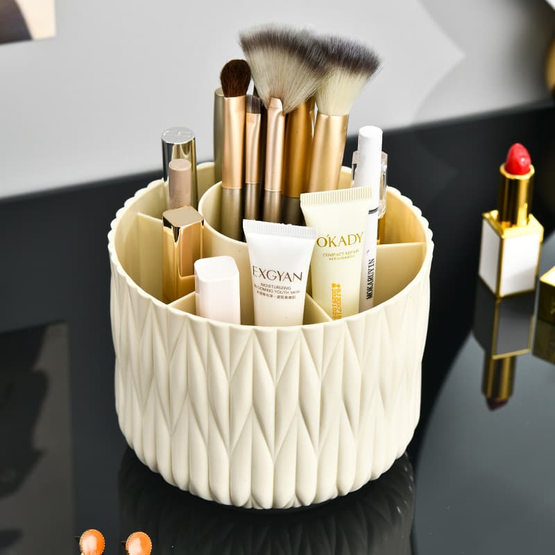 Pen holder, student office, remote control, key, entrance coffee table, dresser, compartments, rotatable makeup brush storage bucket 1