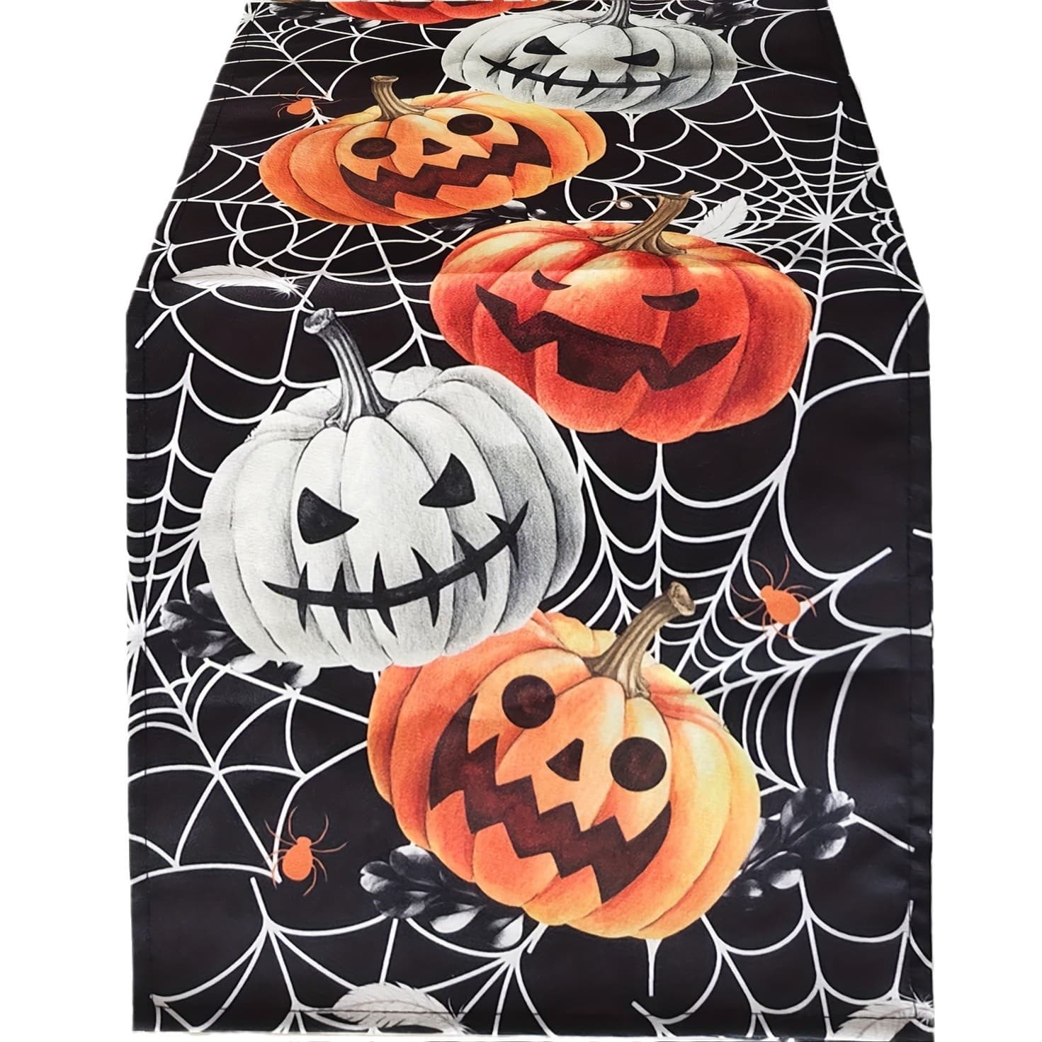 Western Halloween Table Runner Pumpkin Spider Web Table Runner Table Runner Seasonal Autumn Kitchen Party Decoration Ready Stock 6