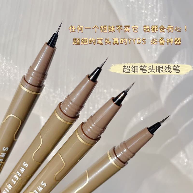 sweetmint slim eyeliner waterproof and sweatproof long-lasting non-smudge brown liquid silkworm pen fake makeup 3