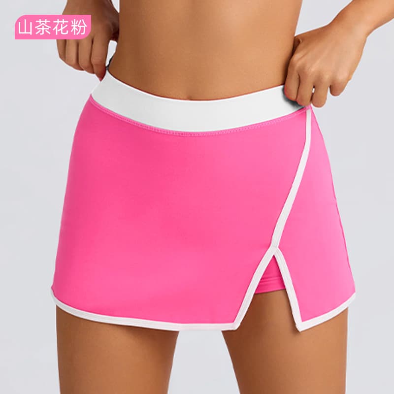 Sexy fitness running outdoor halter neck sports bra vest suspender yoga tennis skirt suit for women 7