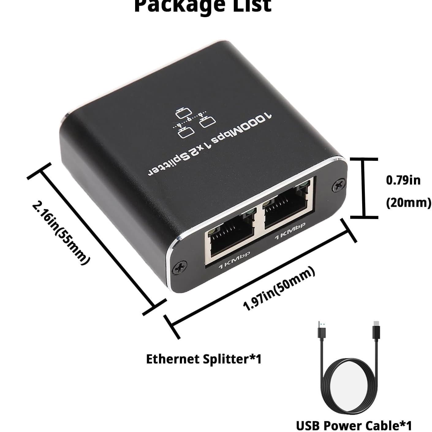 Cross-border Gigabit network distributor rj45 network port one-to-two network cable splitter simultaneous Internet access switch line 5