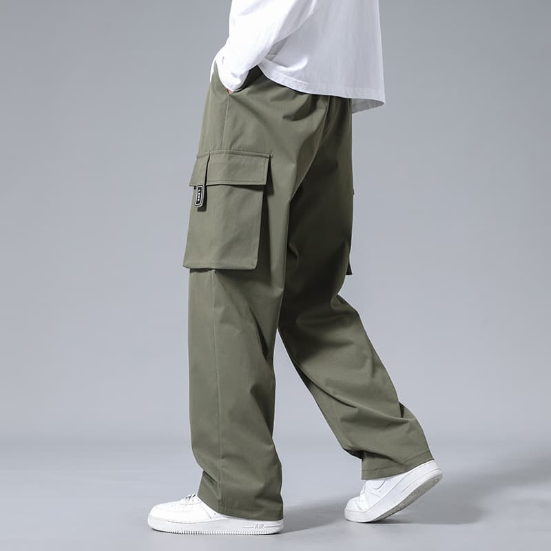 Straight overalls boys' pants spring and autumn 2024 thin trendy brand loose drape casual trousers 4