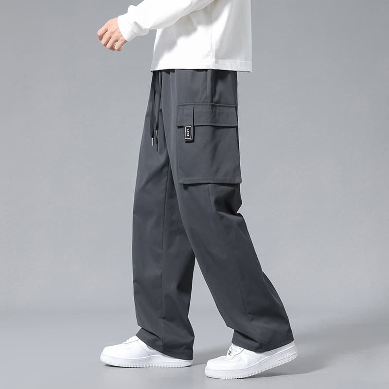 Straight overalls boys' pants spring and autumn 2024 thin trendy brand loose drape casual trousers 7