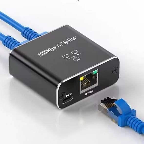 Gigabit network distributor rj45 network port one-to-two network cable splitter simultaneous Internet access switch router 1
