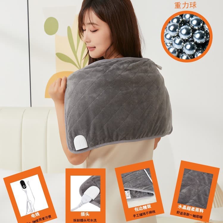Cross-border Home Office Heating Pad Far Infrared Physiotherapy Gravity Electric Heating Pad Intelligent Temperature Control Washable Factory Direct Sales 3