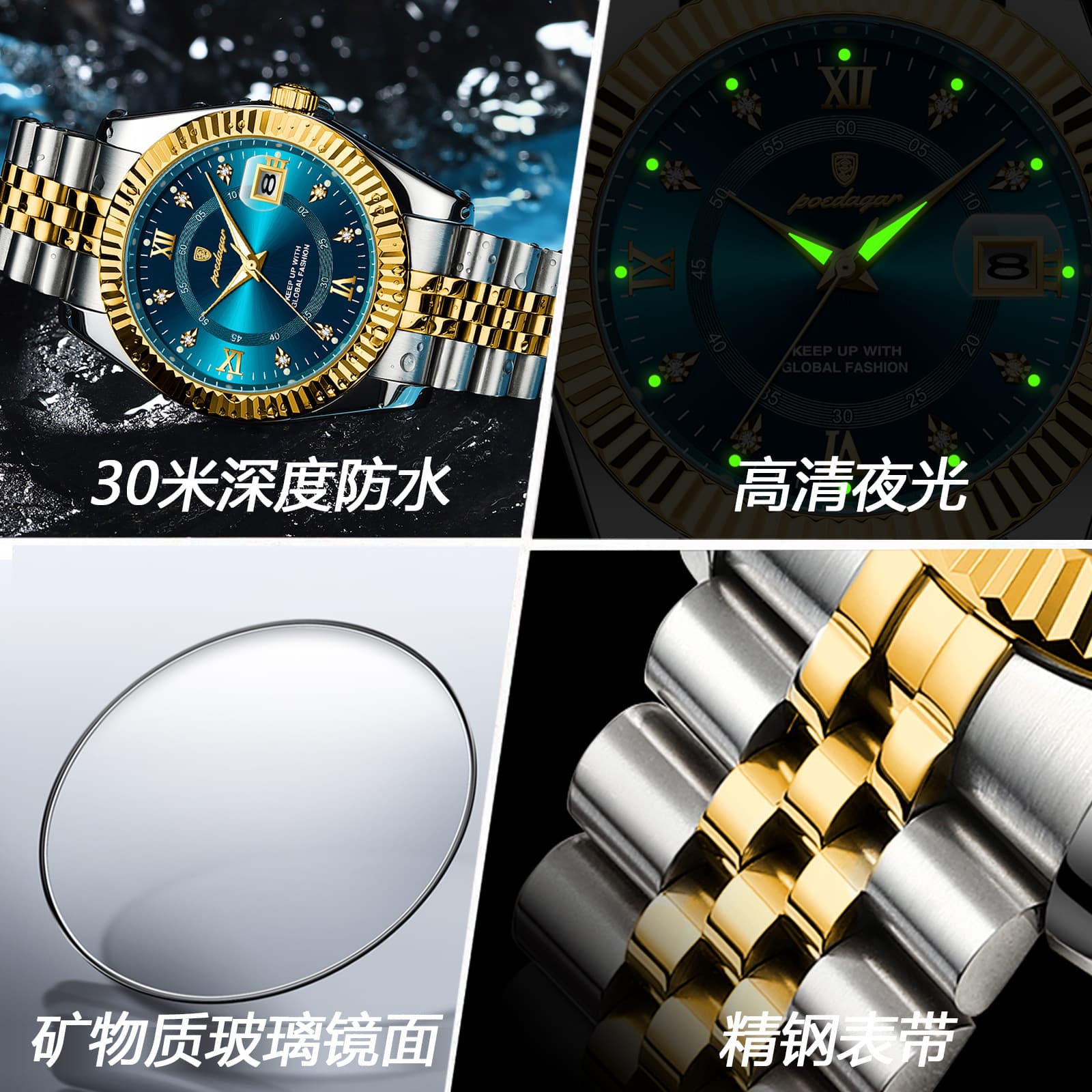 Swiss brand luxury men's watch new business quartz watch men's live broadcast foreign trade popular one piece drop shipping 5