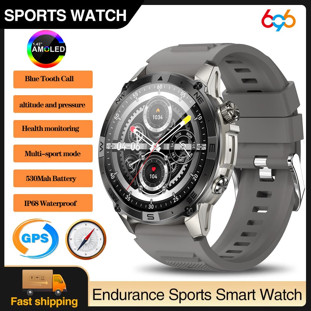 GPS Beidou Sports Watch HK08 Marathon Running Cycling Cross Country Swimming Racing Altitude Air Pressure Compass 4