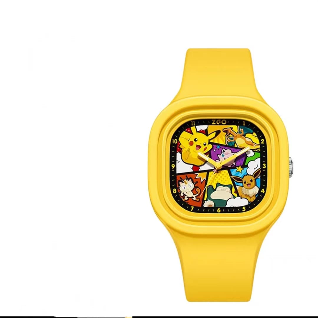 Cross-border new Pikachu square silicone watch boys and children cartoon silicone handmade factory direct supply 5