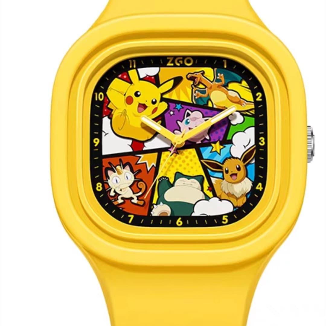 Cross-border new Pikachu square silicone watch boys and children cartoon silicone handmade factory direct supply 9