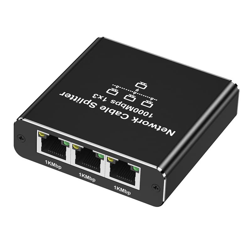 Gigabit network distributor 1 point 2 network sharer network port 1 point 4 RJ45 network cable splitter switching routing 5
