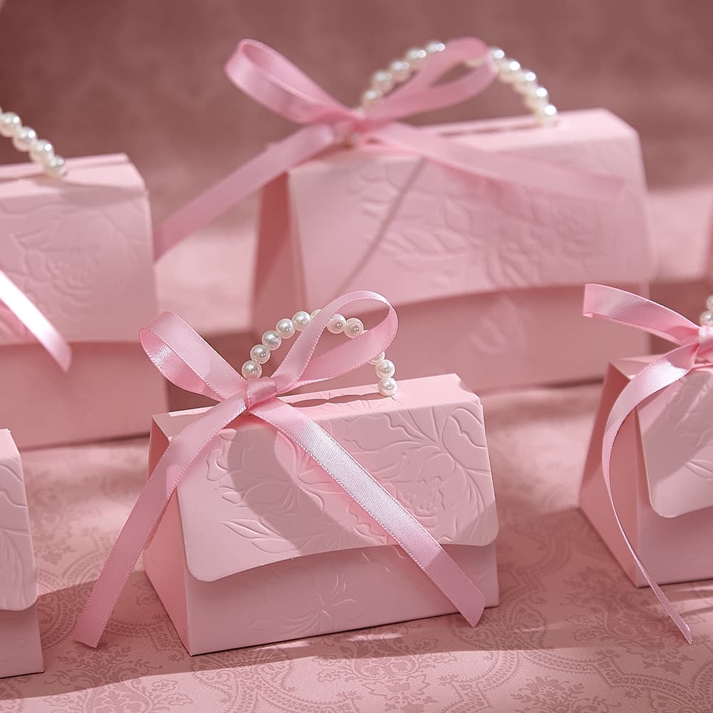 Spot wedding pearl bracelet portable candy box personalized creative party small gift packaging bag portable wedding candy box 10