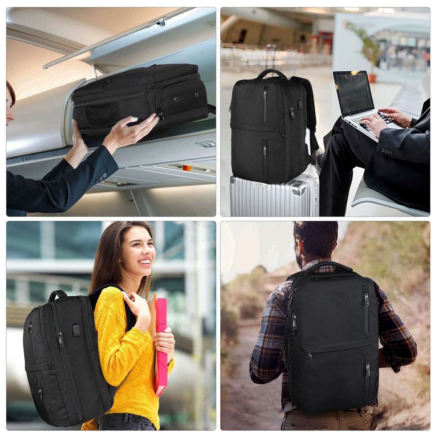 Spot travel laptop backpack 17-inch carry-on luggage backpack business weekend overnight luggage bag 3