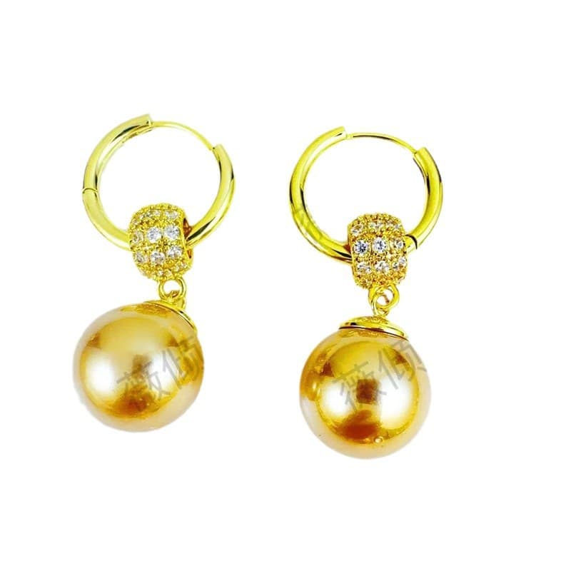 2024 autumn and winter new versatile champagne color pearl tassel earrings retro niche design internet celebrity hot style earrings 6