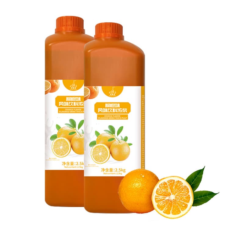 Orange flavored concentrated juice fruit soluble 2.5kg mixed with water to prepare multi-flavored fruit tea shop fruity milk tea and coffee special 1