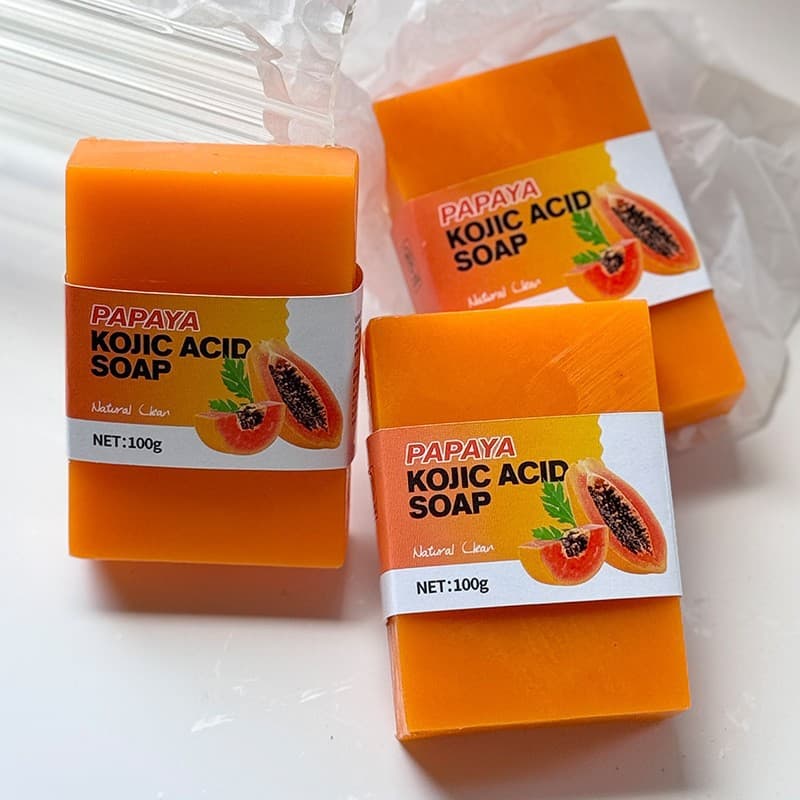Cross-border foreign trade kojic acid lemon ginger papaya handmade soap Europe, America and Africa whole body skin beauty fragrance essential oil soap 4
