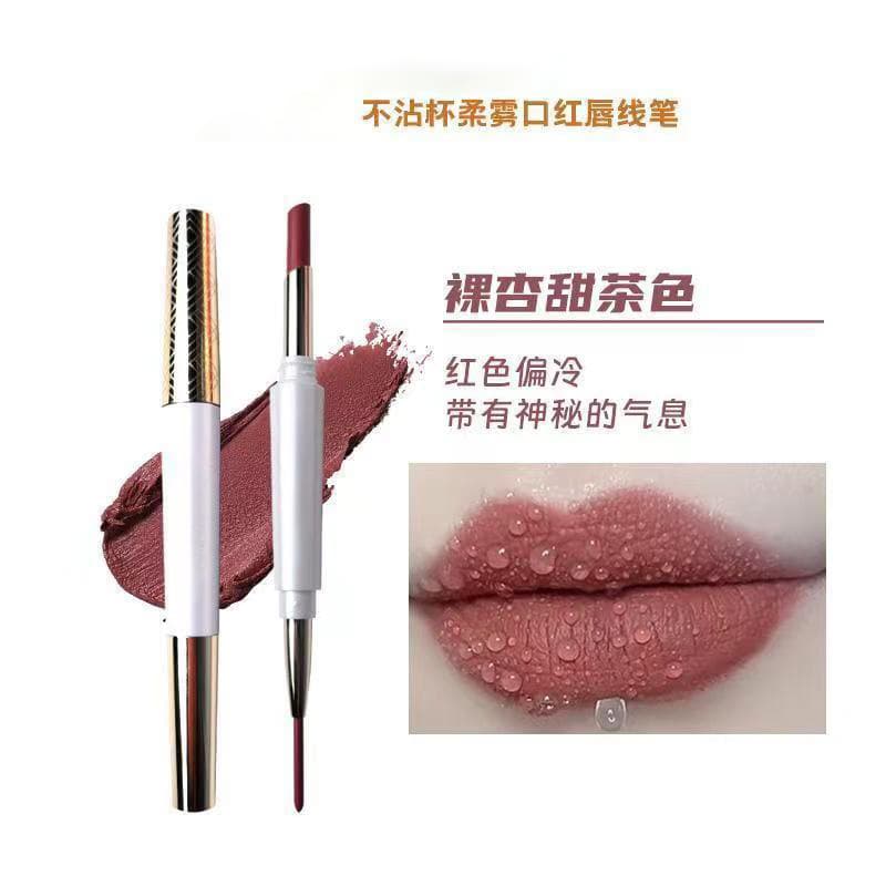Popular urban double-ended lipstick lip liner waterproof non-stick cup non-fading matte non-fading long-lasting whitening for women 7