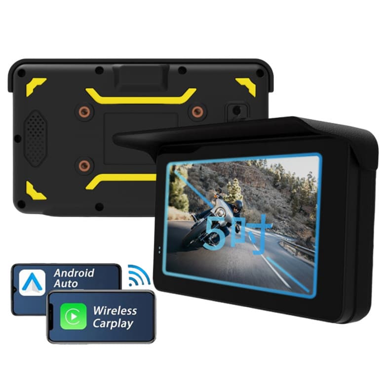 Wholesale motorcycle and motorcycle riding car wireless carplay projection screen 5-inch portable waterproof GPS navigator 4