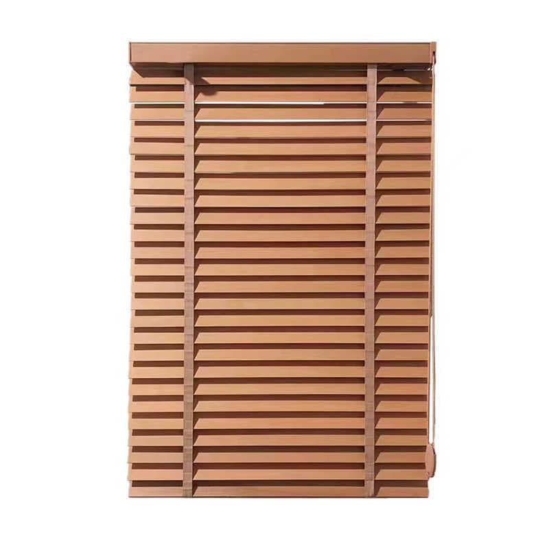 Carefully selected basswood solid wood wooden blinds to block light, mid-century style balcony study bedroom, punch-free drawstring blinds 6