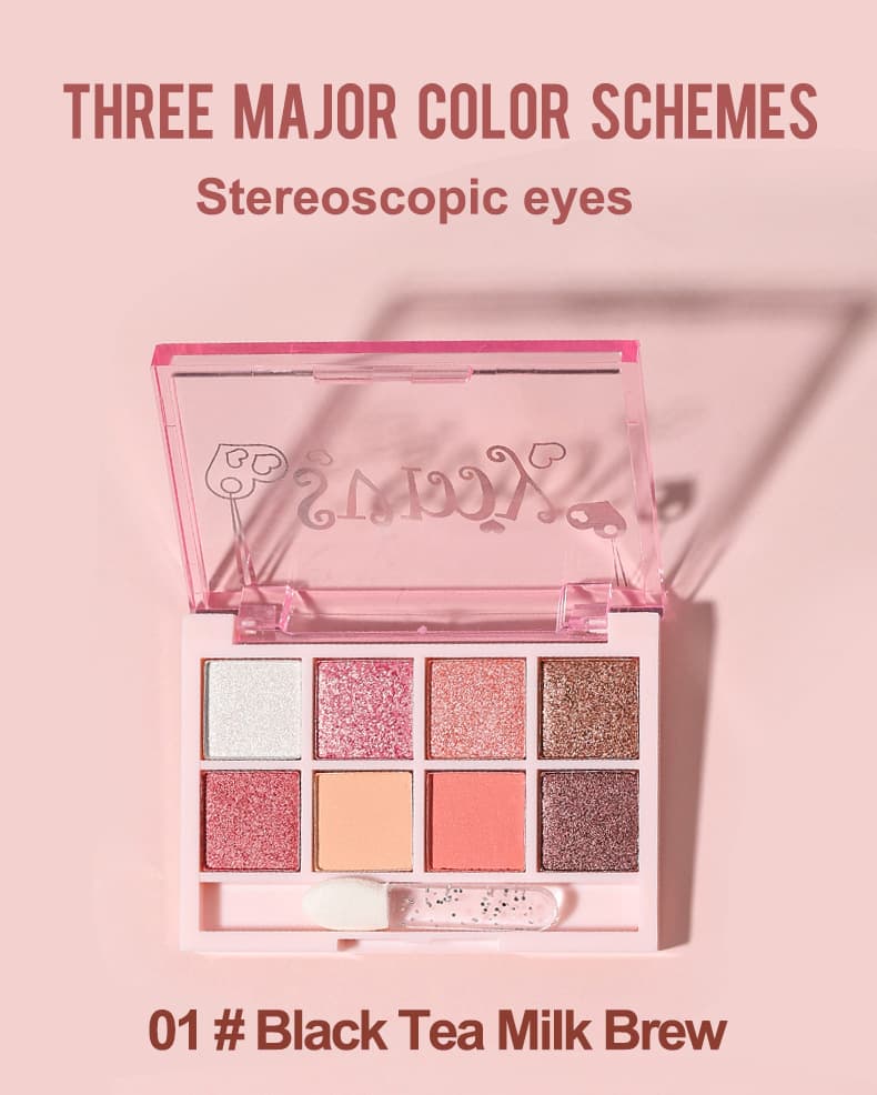 Export only - cross-border] New eight-color eyeshadow palette, micro-glitter makeup, matte earth-color multi-purpose eyeshadow palette 6