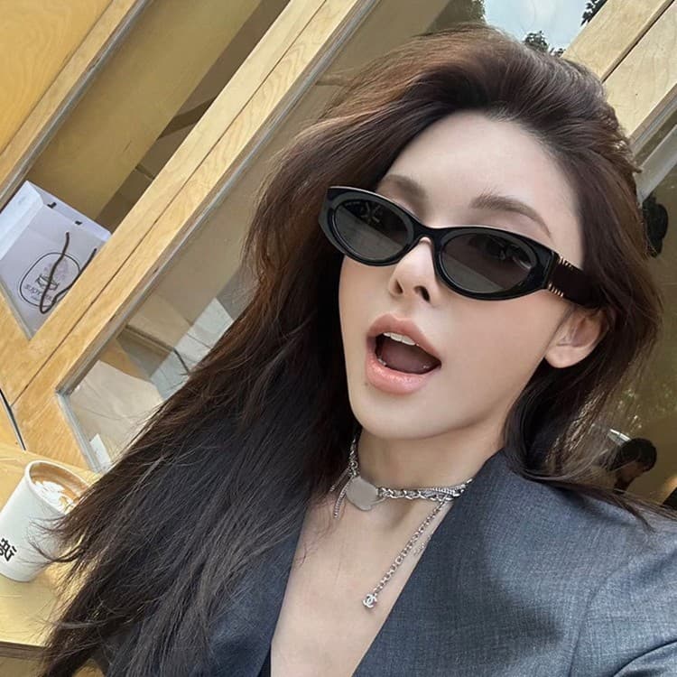 New fashionable Miaojia sunglasses for women, anti-UV sunshade glasses, high-end cat-eye plate sunglasses smu11w 4