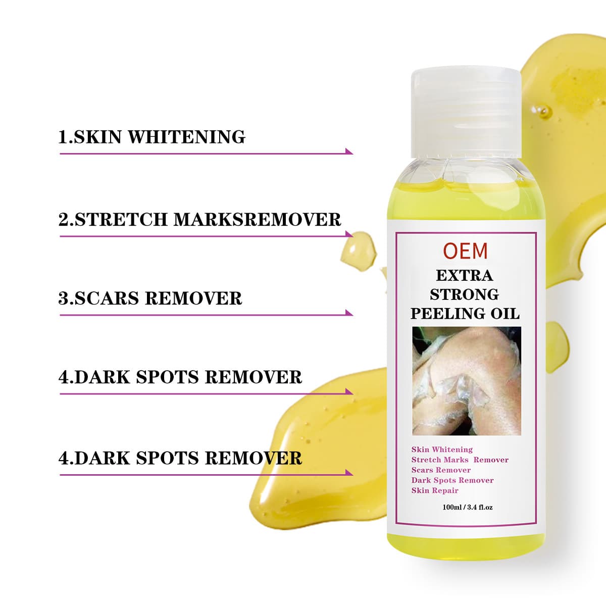 Cross-border body lotion peeling oil black skin moisturizing body Super strong peeling oil 3