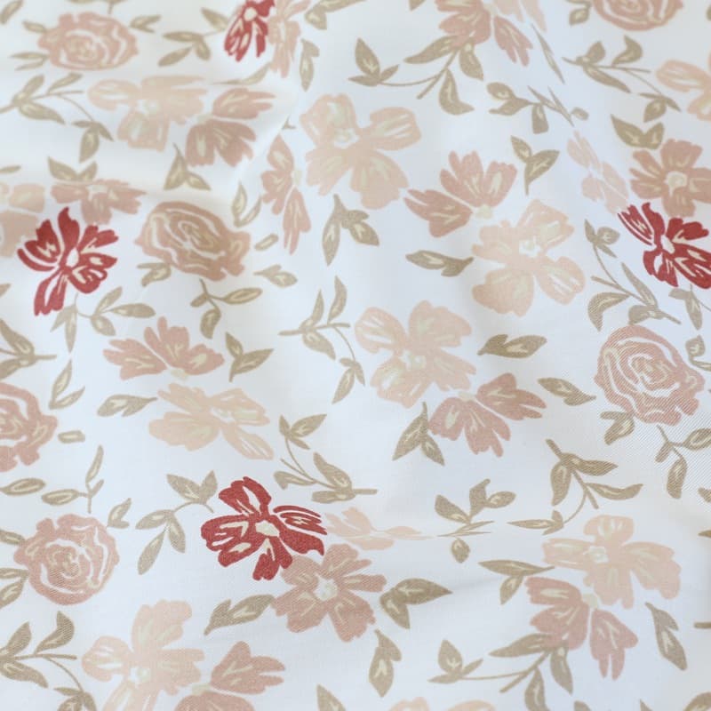 2.35 meters wide fabric, pure cotton rose floral plaid fabric, home textile bed sheet, quilt cover, pillowcase, curtain printing 5