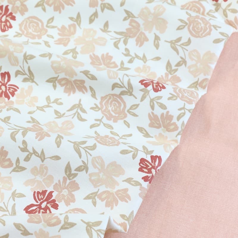 2.35 meters wide fabric, pure cotton rose floral plaid fabric, home textile bed sheet, quilt cover, pillowcase, curtain printing 6